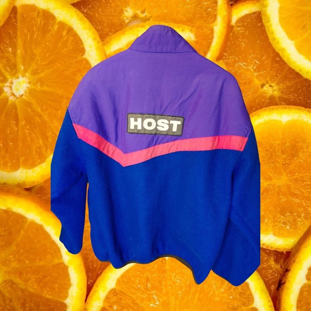Vintage Nordica Mammoth Mountain Host Fleece‎ Jacket XL Purple Blue Pink Ski USA
